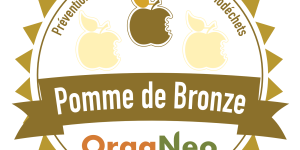 Logo OrgaNeo pomme de bronze pour illustrer le niveau 1 de la formation gaspillage alimentaire